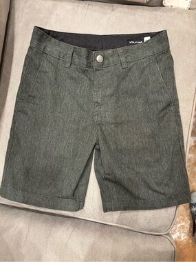 Volcom Olive Green Flat Front Shorts